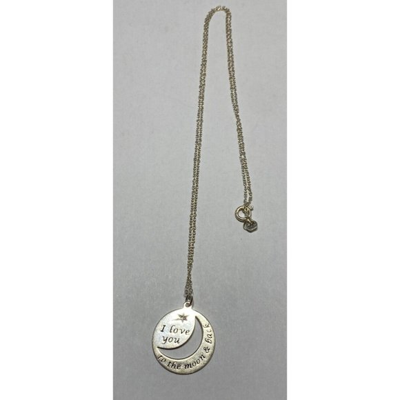 RJ Graziano I love you to the moon and back sterling silver pendant necklace 925 - Picture 4 of 5